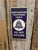 Bell System Underground Telephone Cable Sign