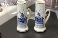 A Pair of Delfts Holland Miniature Pitcher