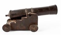 Large Antique Firing Cannon with Carriage