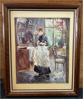32” Oil Painting Signed Berthe Moriset