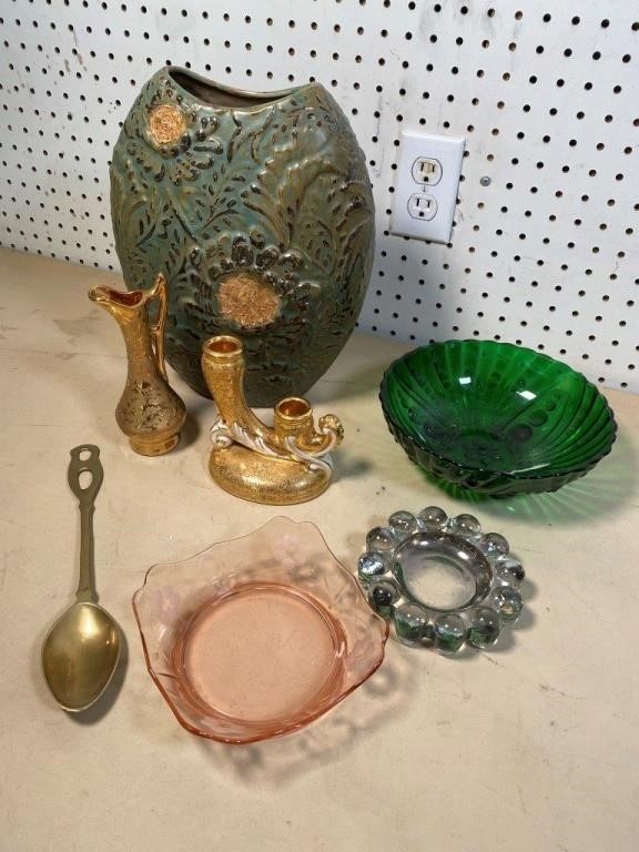 antique glass vase & decoration