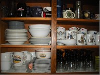 Glasses, Dishes & Mugs - contents of cabinet