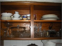 Glasses & Dishes - contents of cabinet