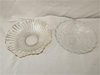 Pair of Glass Detailed Serving Bowls