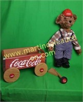 Coca-Cola Red Wagon & Teddy Bear