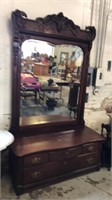 54 inch dresser w tall mirror with craving