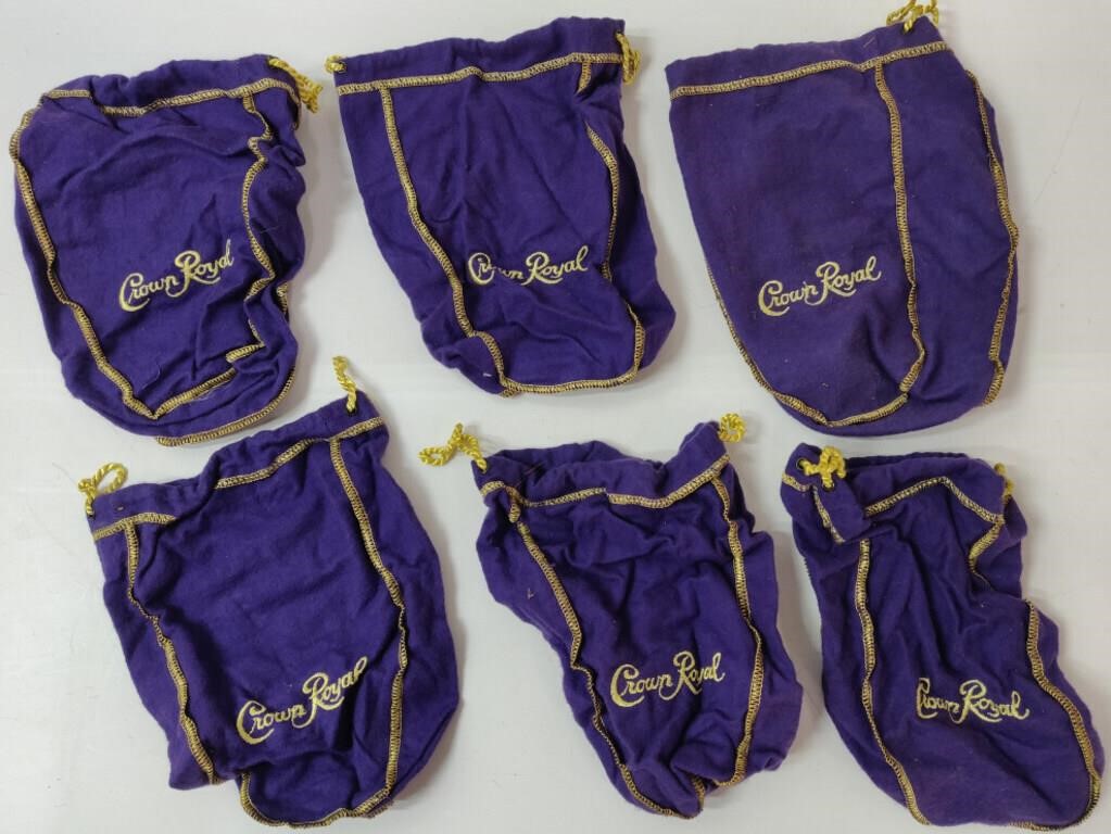 6 Vintage Crown Royal Bags