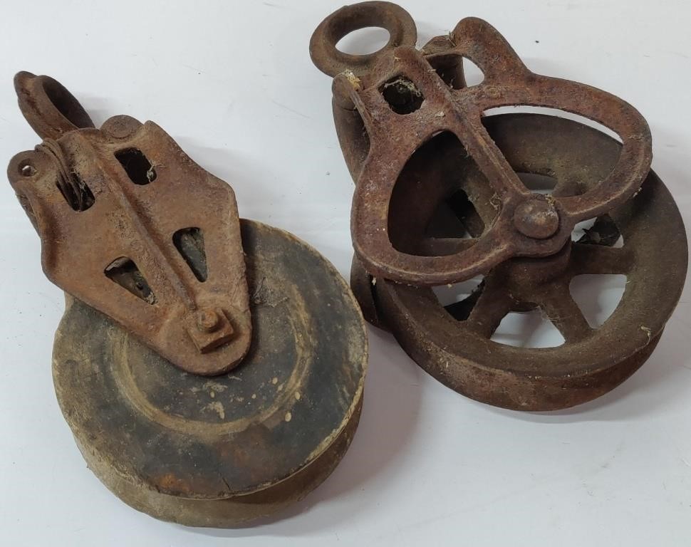 2 Antique Pulleys