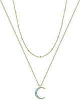 18k Gold-pl. .25ct Turquoise Layered Necklace