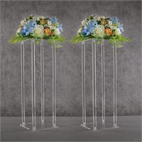 YALLOVE Acrylic Flower Stand  Set of 2  23.6'