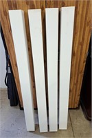 4 white plastic decking posts. 54" h x 4" Square