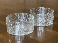 Two IIttala "Flora" Glass Bowls 7 1/2" W