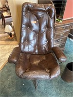 Vintage leather high back chair.