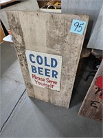 Cold Beer Please Serve Yourself Wood Sign