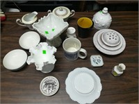 Assorted Ceramics, Milkglass, etc