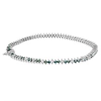 14K White Gold Blue Diamond Fashion Bracelet