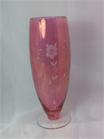 Mid Century Floral Iridescent Etched Flashed