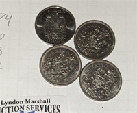 1968/70/74/02 CDN $0.50cent coins