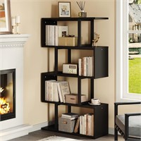 YITAHOME 5-Tier S-Shaped Bookshelf  Black