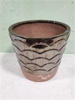 Large Brown Ceramic Flower Pot