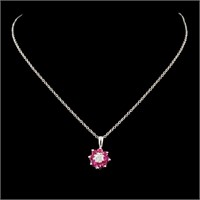 0.28ct Ruby & 0.10ctw Diamond Pendant in 14K Gold