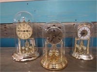 3 QUARTZ ANNIVERSARY CLOCKS