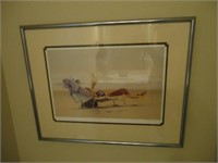 Framed "Beach Lady" Print Signed & #'d