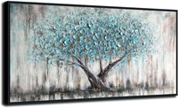 Arjun Blue Tree Wall Art  40x20  Style 3