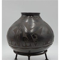 A Large Mata Ortiz Pottery Jar Signed