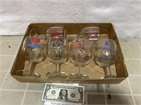 Vintage glass goblet beer advertising glasses