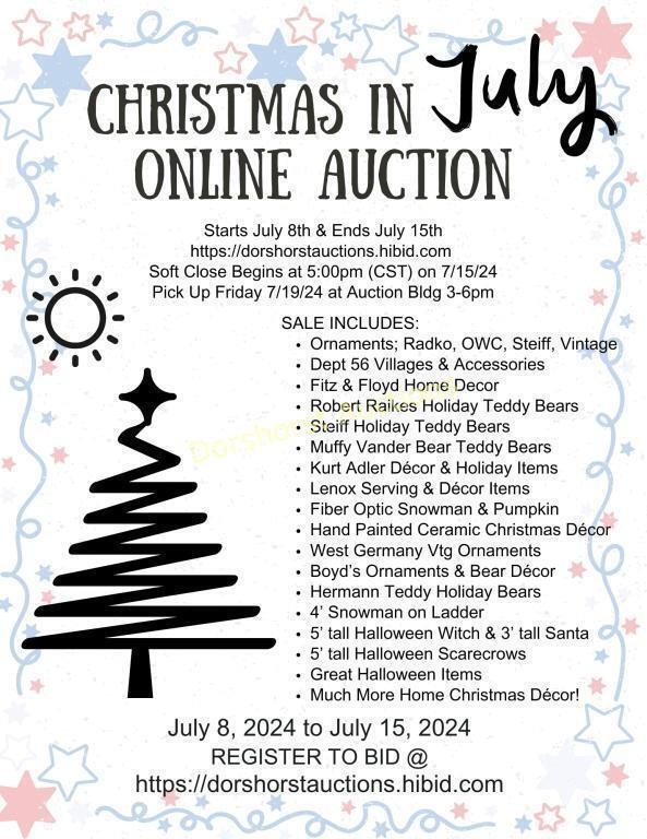 Christmas In July Online Auction