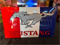 20 x 1ft Porcelain Mustang Sign