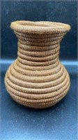 Hand Coiled Southwestern Basket Sweetgrass Vase