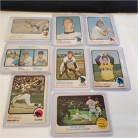 8 Cards 1973 Topps Baseball