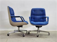 Pair Steelcase Swivel Reclining Office Chairs