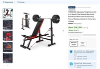 N8067  VIBESPARK Weight Bench, 6 in 1 Workout Set
