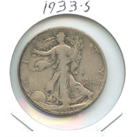 1933-S Walking Liberty Silver Half Dollar