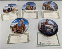 (5) John Wayne Porcelain Collector Plates w/ COA