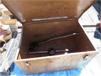 Vintage Metal Toolbox & 3 Tools