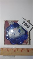 Fenton blue glass snowman ornament 2000