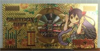 24k gold-plated anime fairy tail Bank note