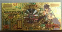 24k gold-plated anime fairy tail Bank note