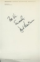David Hartman signed note