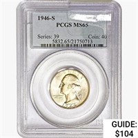 1946-S Washington Silver Quarter PCGS MS65