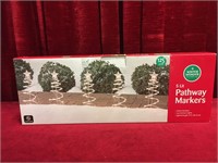 5 Lit Holiday Pathway Markers - NIB