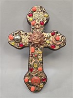 Bejeweled Latin American Wood Cross Crucifix