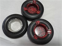 3 Firestone tire ashtrays