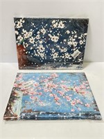 Two 12 x 16 inch Magnolia flower canvases