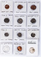 Coin 12 U.S. Error Coins.  Great Selection