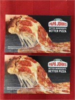 2 free Large, one topping pizzas from Papa Johns